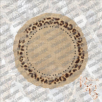 Leopard and Burlap Monogram Background SUBLIMATION Transfer READY to PRESS