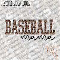 Leopard Baseball Mama INSTANT DOWNLOAD print file PNG