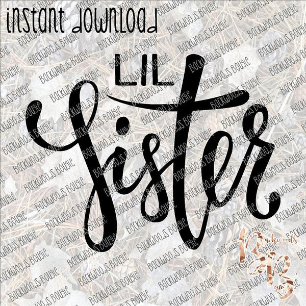 Lil Sister 2 INSTANT DOWNLOAD print file PNG