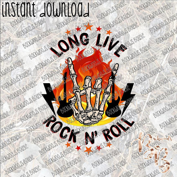 Long Live Rock N' Roll INSTANT DOWNLOAD print file PNG