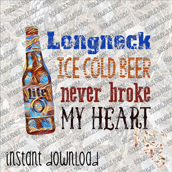 Long Neck Ice Cold Beer - Miller Light INSTANT DOWNLOAD print file PNG