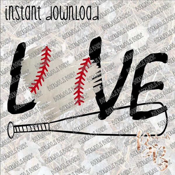 Love Baseball INSTANT DOWNLOAD print file PNG