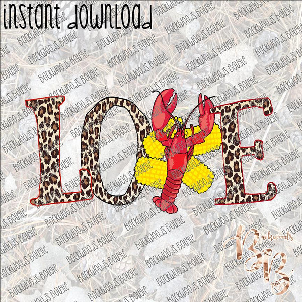 Love Crawfish 2 INSTANT DOWNLOAD print file PNG