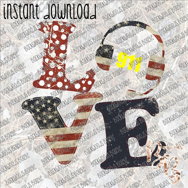 Love Patriotic Dispatcher INSTANT DOWNLOAD print file PNG