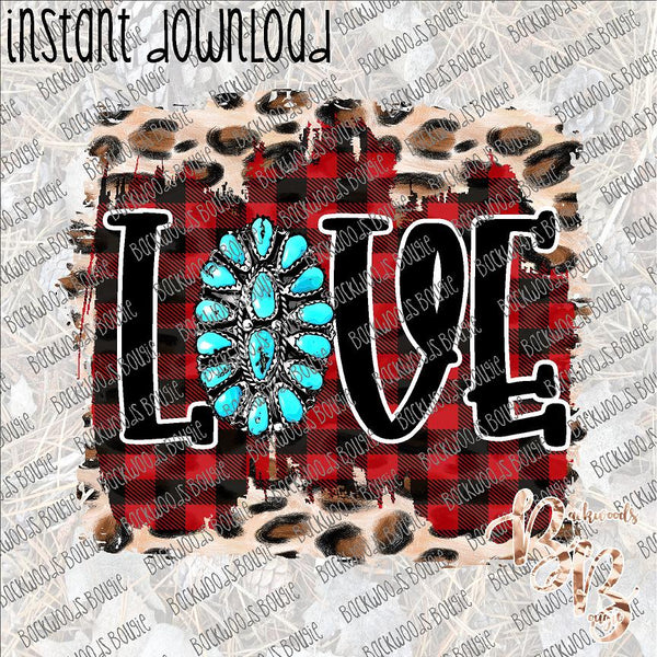 Love Turquoise INSTANT DOWNLOAD print file PNG mama