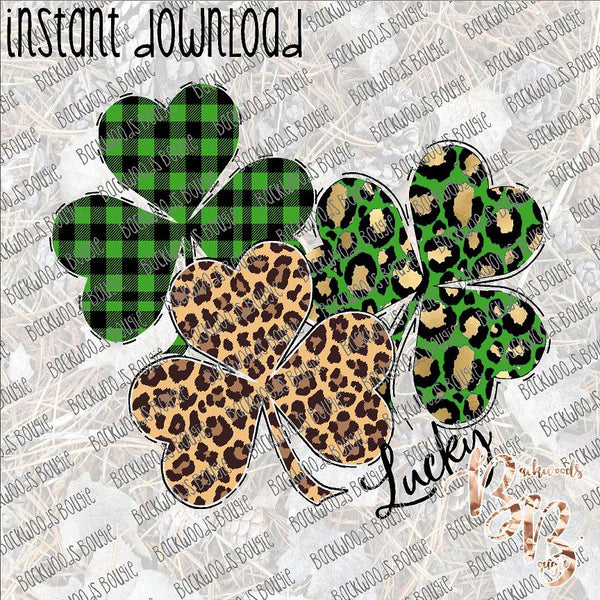 lucky clovers instant download print file png