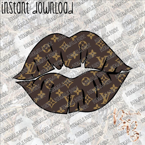 LV Lips INSTANT DOWNLOAD print file PNG