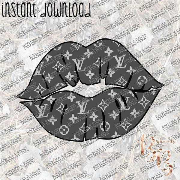 LV Lips Gray INSTANT DOWNLOAD print file PNG – BB Digital Prints and  Boutique