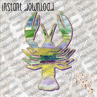 Mardi Gras Crawfish INSTANT DOWNLOAD print file PNG