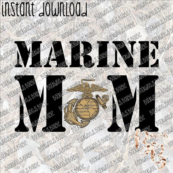 Marine Mom INSTANT DOWNLOAD print file PNG