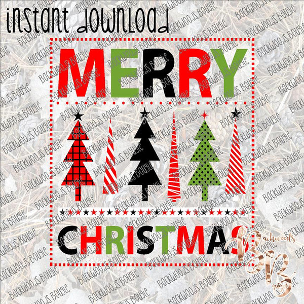 Merry Christmas Block INSTANT DOWNLOAD print file PNG