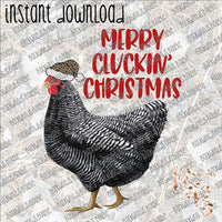 Merry Cluckin' Christmas INSTANT DOWNLOAD print file PNG
