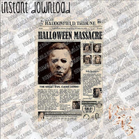 Michael Meyers Newspaper Distressed INSTANT DOWNLOAD print file PNG