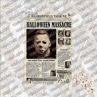 Michael Meyers Newspaper Distressed SUBLIMATION Transfer READY to PRESS