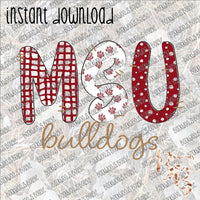 MSU Bulldogs INSTANT DOWNLOAD print file PNG