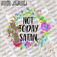 Not Today Satan Wreath INSTANT DOWNLOAD print file PNG