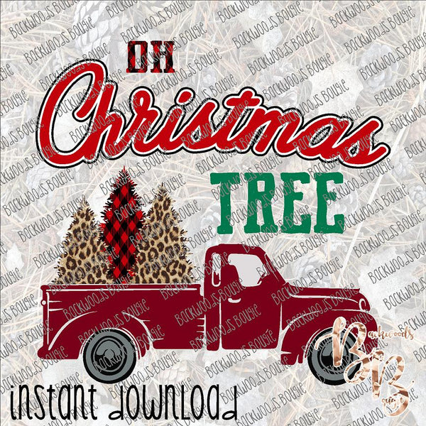 Oh Christmas Tree Truck INSTANT DOWNLOAD print file PNG