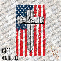 Oilfield American Flag Cross INSTANT DOWNLOAD print file PNG