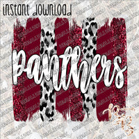 Panthers Brushstrokes Maroon and Gray INSTANT DOWNLOAD print file PNG