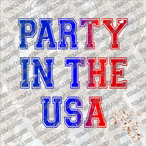 Party in the USA 2 SUBLIMATION Transfer READY to PRESS