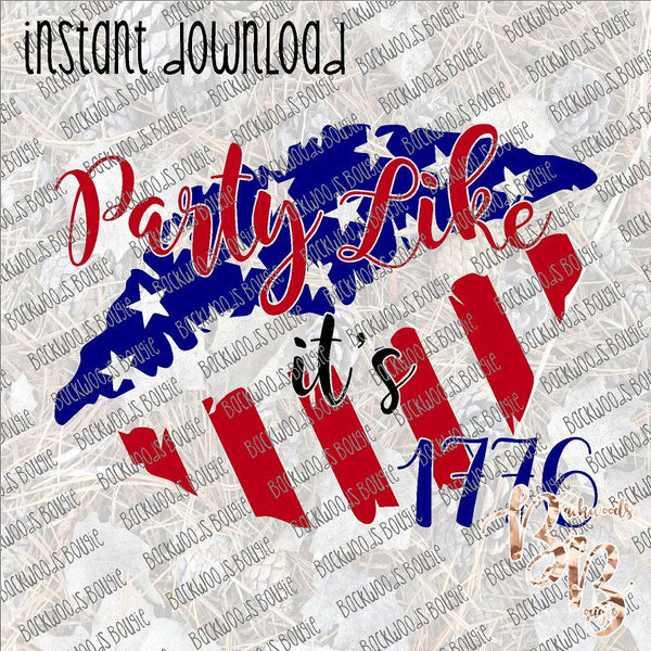 Party like it's 1776 Lips INSTANT DOWNLOAD print file PNG