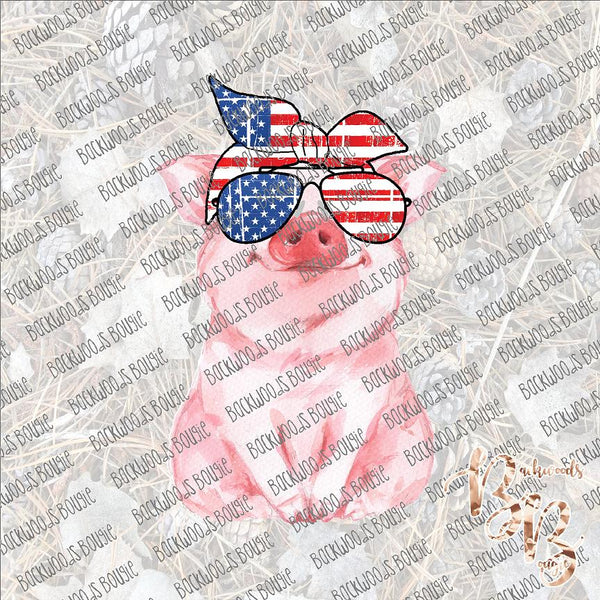 Patriotic Pig SUBLIMATION Transfer READY to PRESS