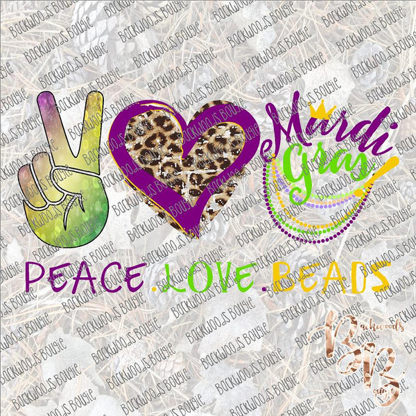 Peace Love Beads SUBLIMATION Transfer READY to PRESS