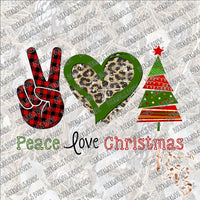 Peace Love Christmas SUBLIMATION Transfer READY to PRESS