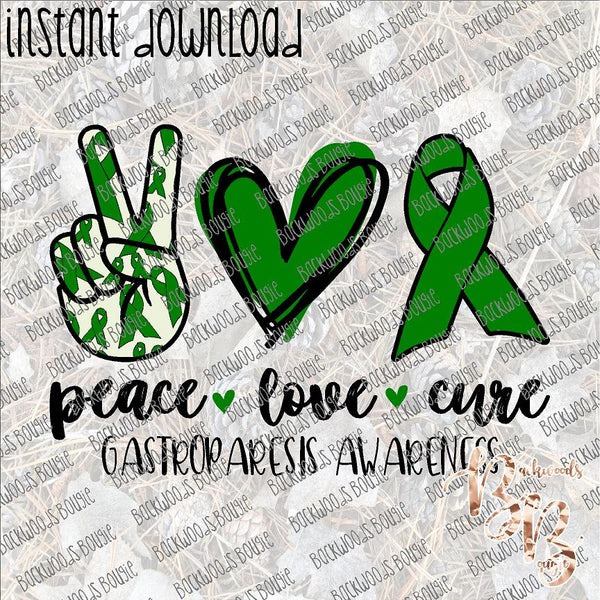 Peace Love Cure Gastroparesis INSTANT DOWNLOAD print file PNG