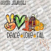 Peace Love Fall 2 INSTANT DOWNLOAD print file PNG