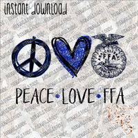 Peace Love FFA INSTANT DOWNLOAD print file PNG