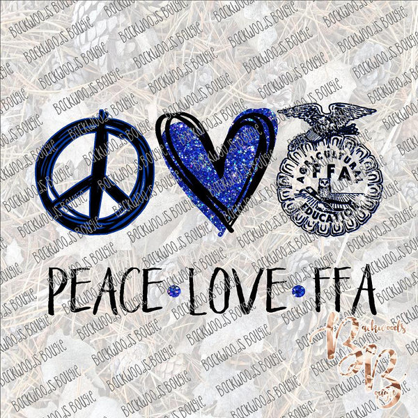 Peace Love FFA SUBLIMATION Transfer READY to PRESS