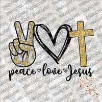 Peace Love Jesus SUBLIMATION Transfer READY to PRESS