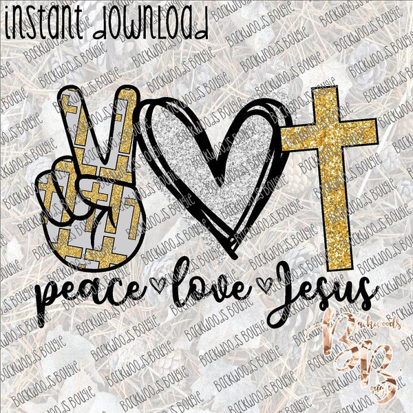 Peace Love Jesus INSTANT DOWNLOAD print file PNG