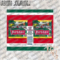 Pilsner Beer INSTANT DOWNLOAD print file PNG for SKINNY TUMBLER or CAN HUGGIE Straight and Curved