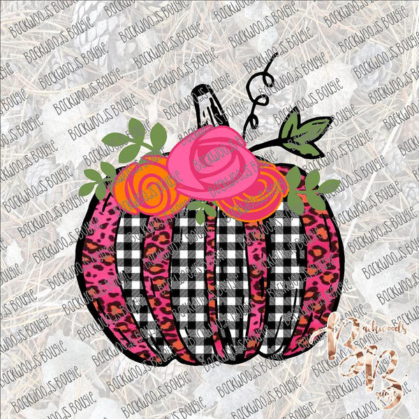 Pink and Orange Leopard Pumpkin SUBLIMATION Transfer READY to PRESS