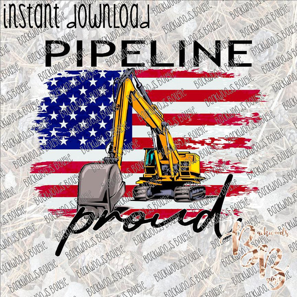 Pipeline Proud Excavator INSTANT DOWNLOAD print file PNG mama