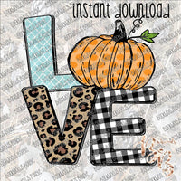 Pumpkin Love INSTANT DOWNLOAD print file PNG