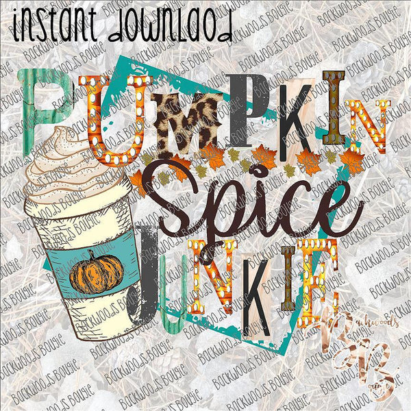 Pumpkin Spice Junkie 2 INSTANT DOWNLOAD print file PNG