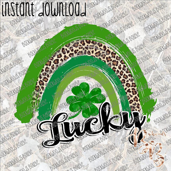 Rainbow Lucky INSTANT DOWNLOAD print file PNG