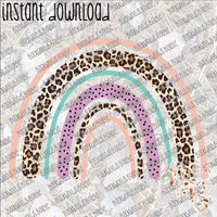 Rainbow with Leopard INSTANT DOWNLOAD print file PNG