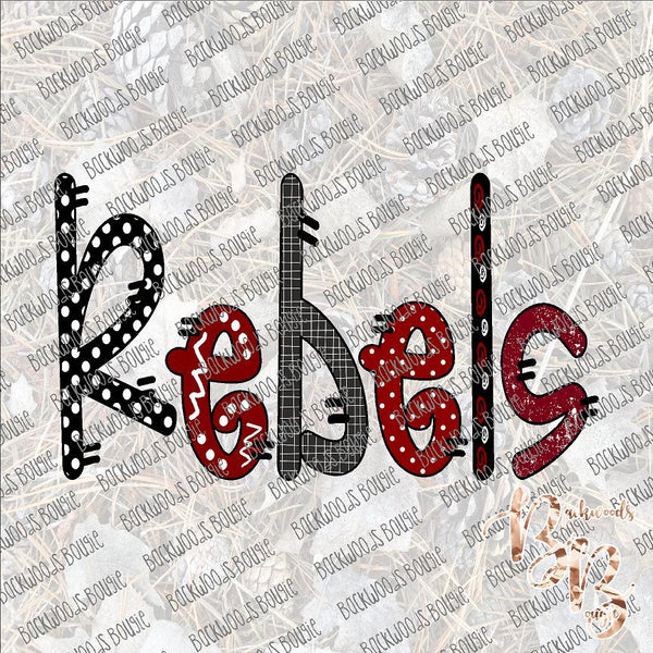 Rebels Maroon and Black SUBLIMATION Transfer READY to PRESS