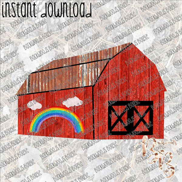 Red Barn INSTANT DOWNLOAD print file PNG