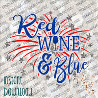 Red, Wine & Blue INSTANT DOWNLOAD print file PNG