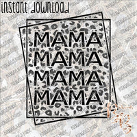 Repeat Text Mama Leopard INSTANT DOWNLOAD print file PNG