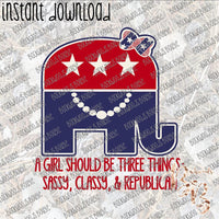 Sassy Classy Republican INSTANT DOWNLOAD print file PNG