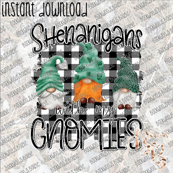 Shenanigans with my Gnomies INSTANT DOWNLOAD print file PNG