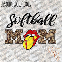 Softball Mom Tongue Out INSTANT DOWNLOAD print file PNG