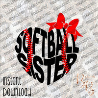 Softball Sister Mom INSTANT DOWNLOAD print file PNG