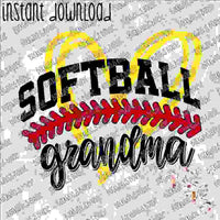 Softball Grandma INSTANT DOWNLOAD print file PNG